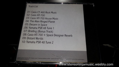 An image showing the back of the Stereo Ninja Music Volume 1 CD
