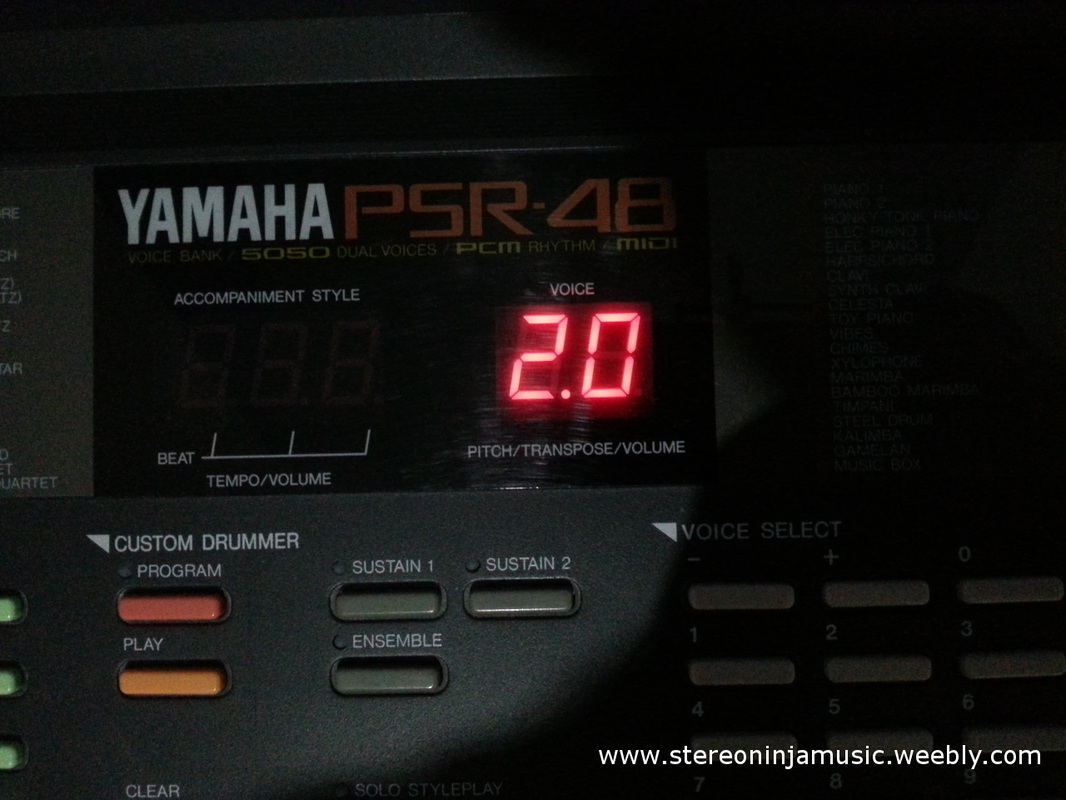 A picture of the PSR-48 showing the numbers 2.0.  Probably the firmware version 
