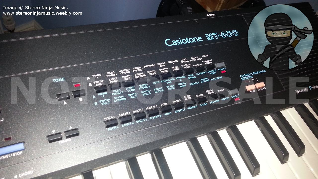 Another side view image of the Casio MT-600, this time showing the 