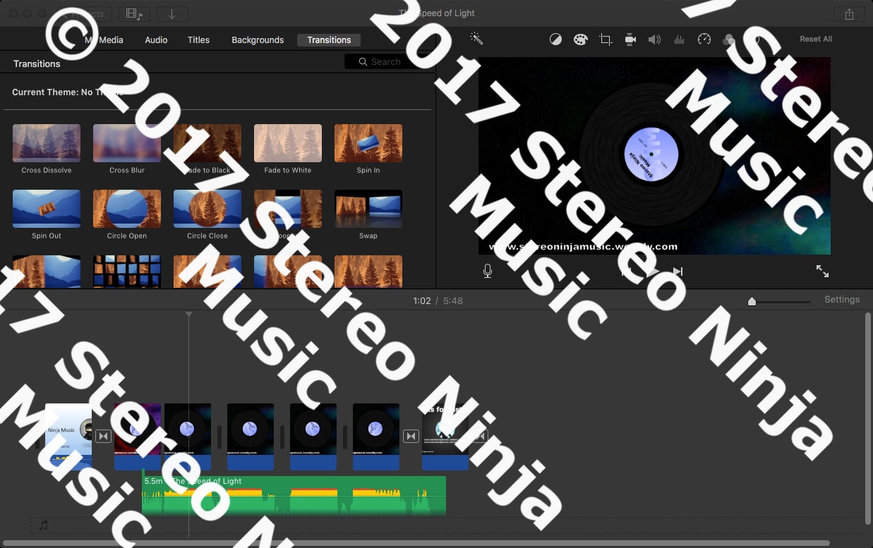 A screenshot showing me edit my video in iMovie