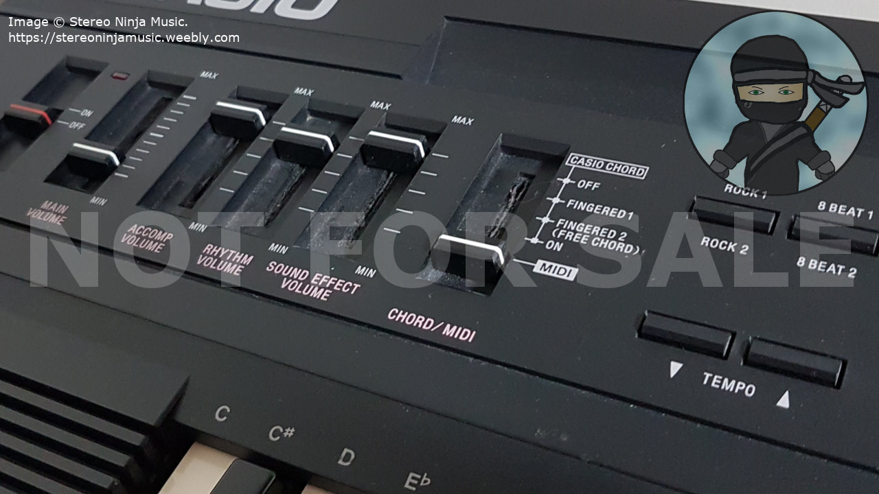 An image of the Casio CT-460's volume faders